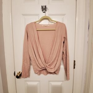 Hippie Laundry pink surplice wrap top